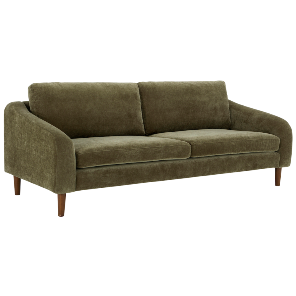 Green sofa on a white background