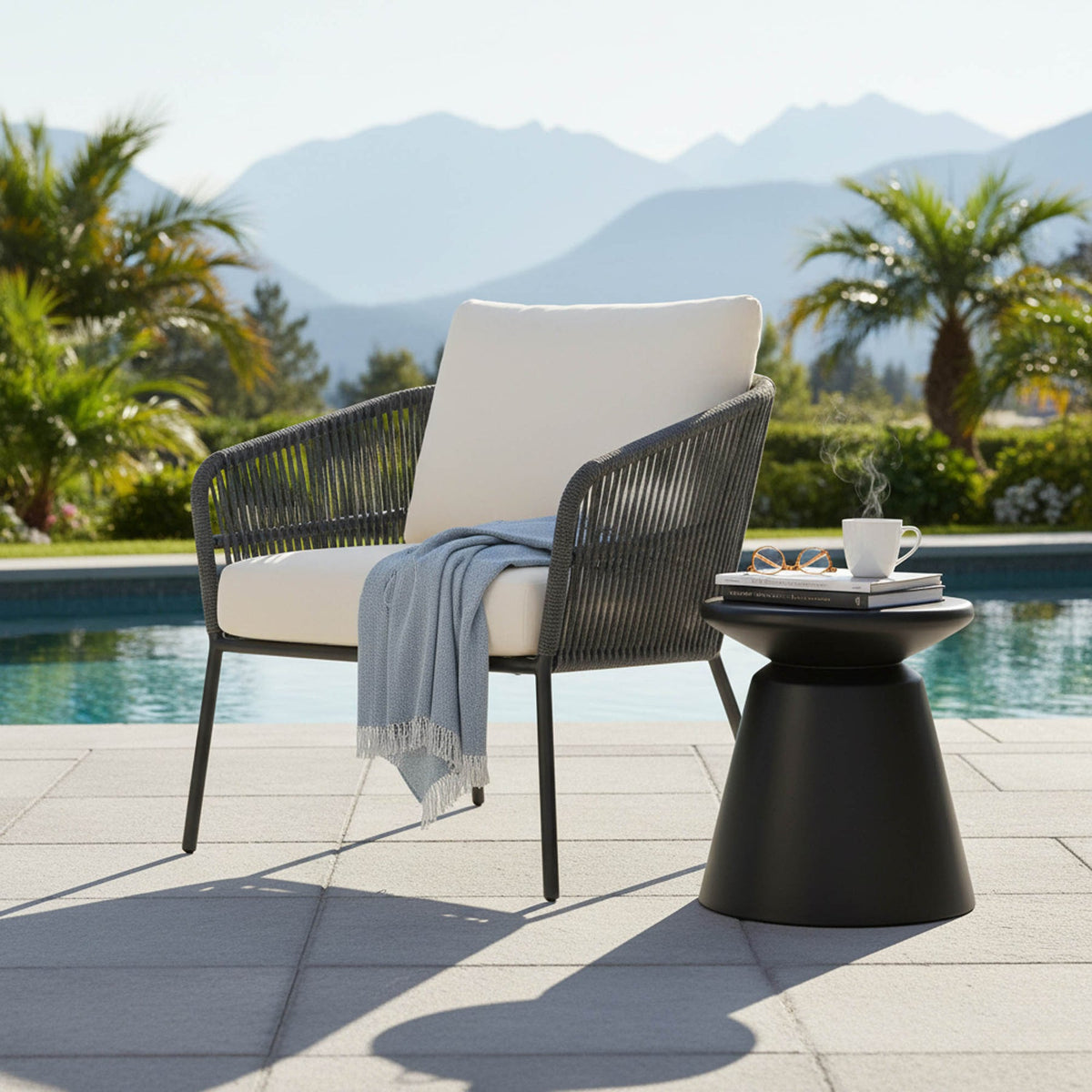 Concrete Mineral Accent Table