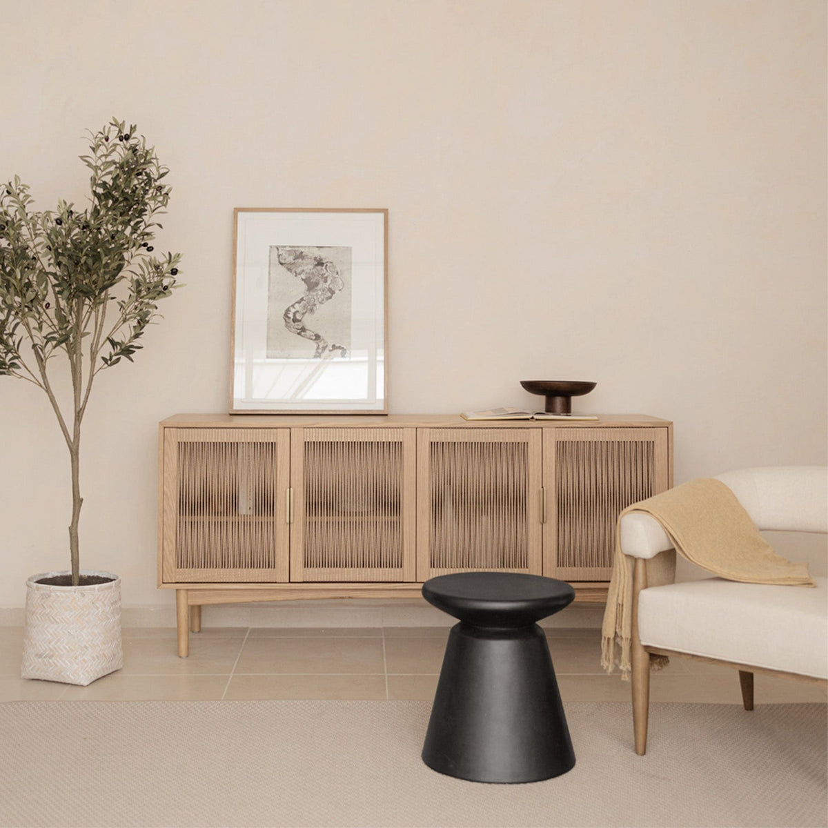 Concrete Mineral Accent Table