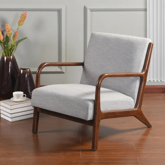 Solid Wood Grey Lounge Chair