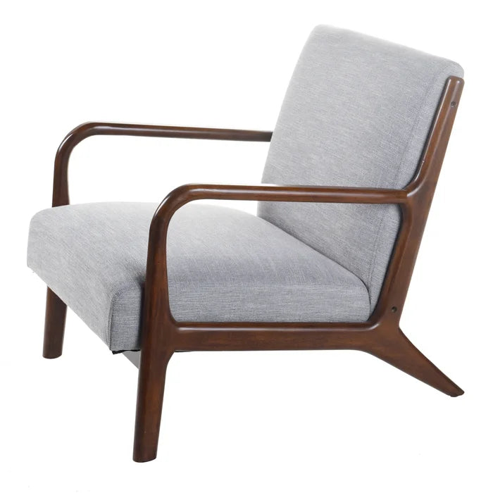 Solid Wood Grey Lounge Chair