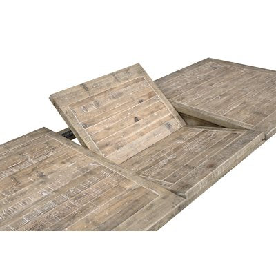 Wooden table with a textured surface on a white background