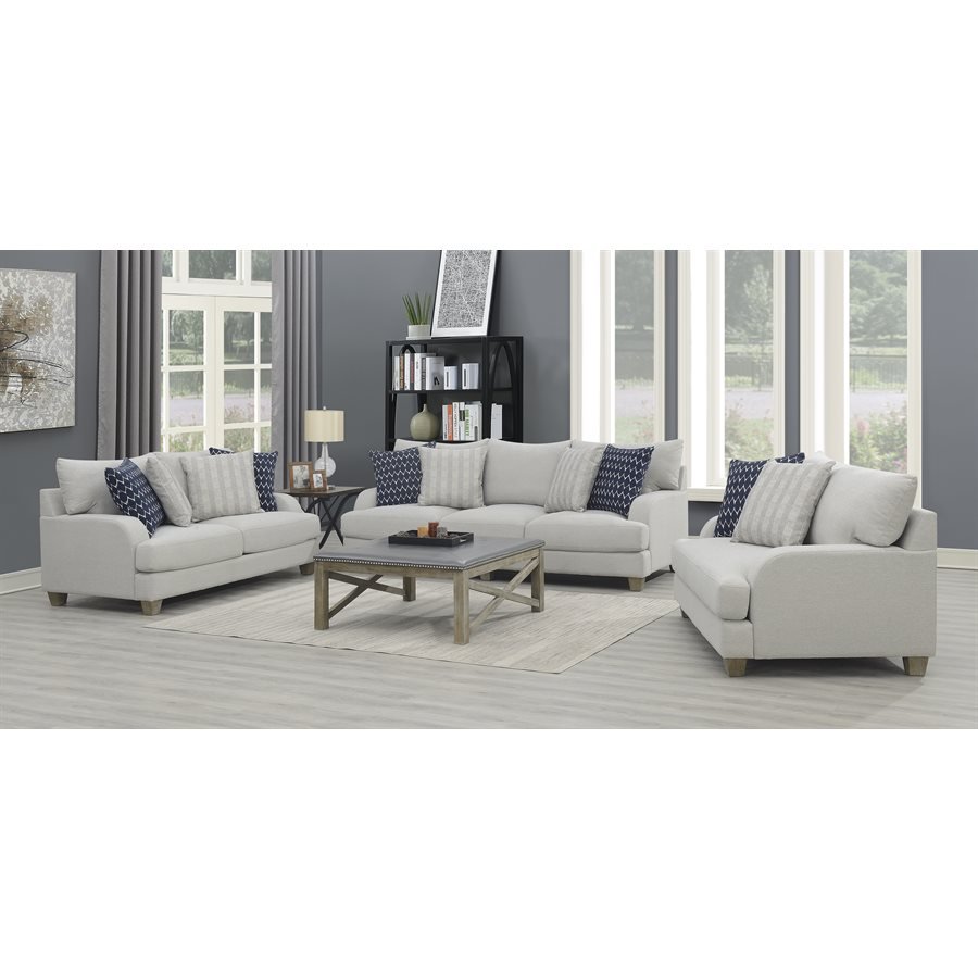Laney Loveseat with 4 Pillows (Grey)