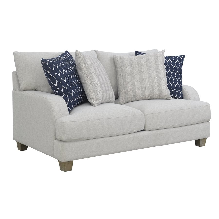 Laney Loveseat with 4 Pillows (Grey)